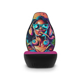 Black Woman Art Car Seat Covers-Hot Pink & Psychedelic