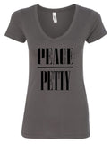 "PEACE/PETTY" V-Neck T-Shirt