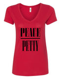 "PEACE/PETTY" V-Neck T-Shirt