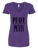 "PEACE/PETTY" V-Neck T-Shirt