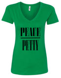 "PEACE/PETTY" V-Neck T-Shirt