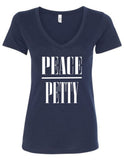 "PEACE/PETTY" V-Neck T-Shirt