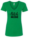 "BITCH MODE" V-Neck T-Shirt