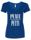 "PEACE/PETTY" V-Neck T-Shirt