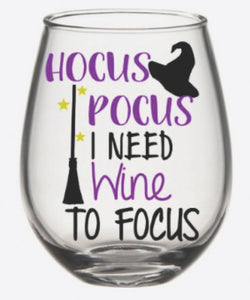 Hocus Pocus Stemless Wine Glass