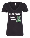 "Plot Twist: I AM THE BAG" V-Neck T-Shirt